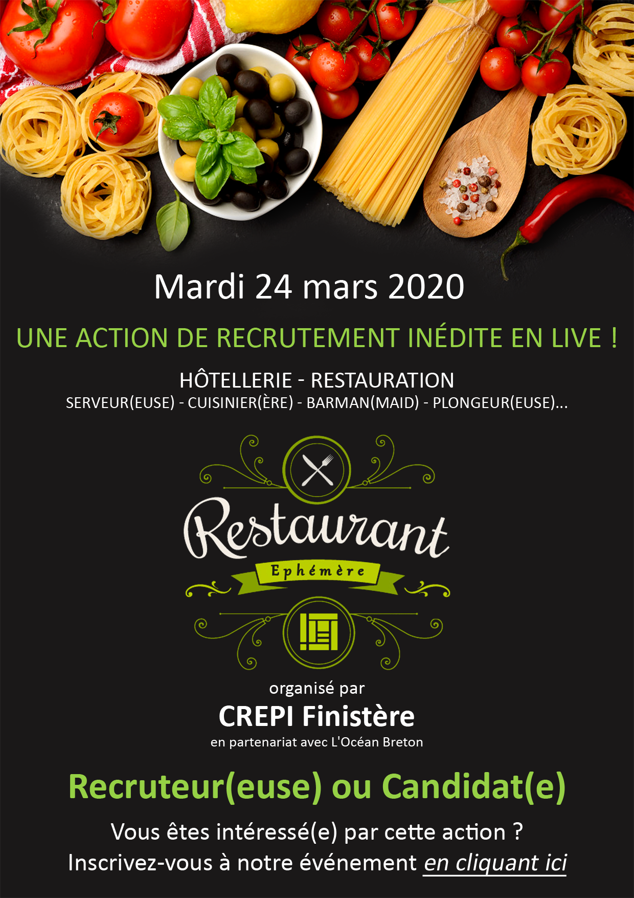 Flyer inscription Restaurant Ephémère 24 mars 2020 CREPI Finistère
